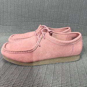 St. Johns Bay Womens Size 8.5 Pink Suede Moccasin Loafers Casual Shoes